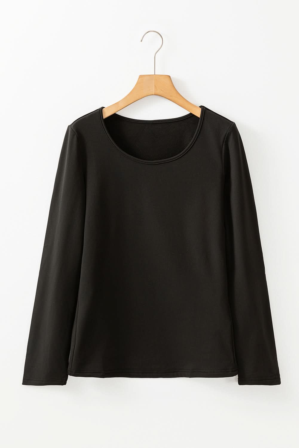 Chic black scoop neck thermal top - Love Salve